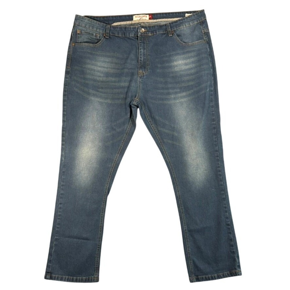 Hudson & Barrow NYC Mens Jeans 44x30 Medium Wash Stretch Straight Leg Denim Blue